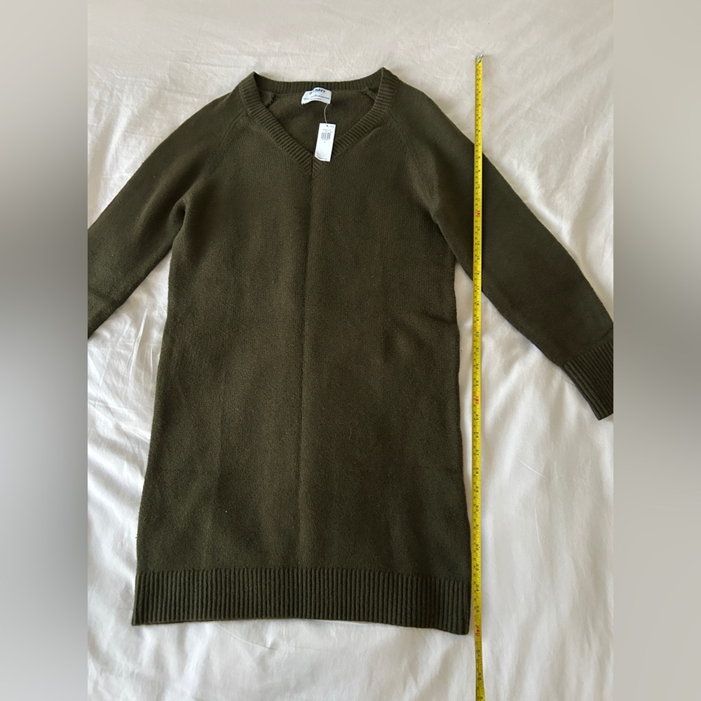Old Navy Olive Green V-Neck SoSoft Sweater Dress - Picture 4 of 7